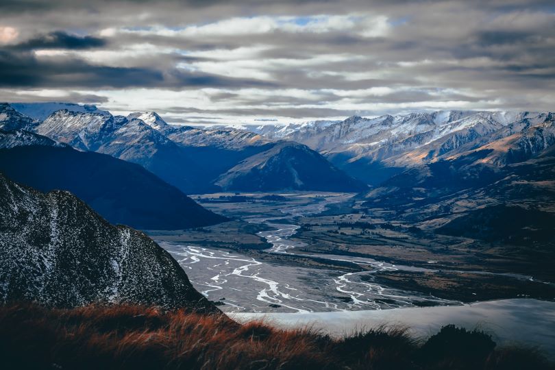 Southern Alps New Zealand Snowy Peaks