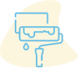 A blue and white logo