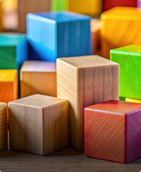 Colorful wooden blocks