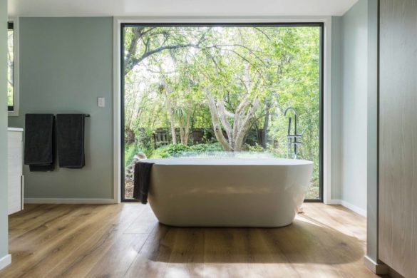 Pure Eco Painting Nelson Christchurch | House Painting Photo Gallery | Passive Certified Home Christchurch | Bathroom Natural Paint Half Duck Egg Blue