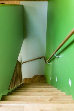 Pure Eco Painting Nelson Christchurch | House Painting Photo Gallery | Passive Certified Home Christchurch | Stairwell Natural Paint Groovey