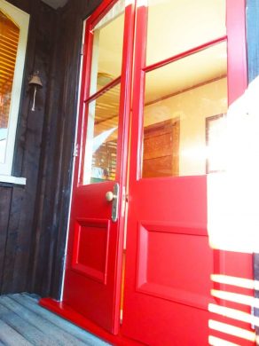 painters nelson restoration Vibrant red doors